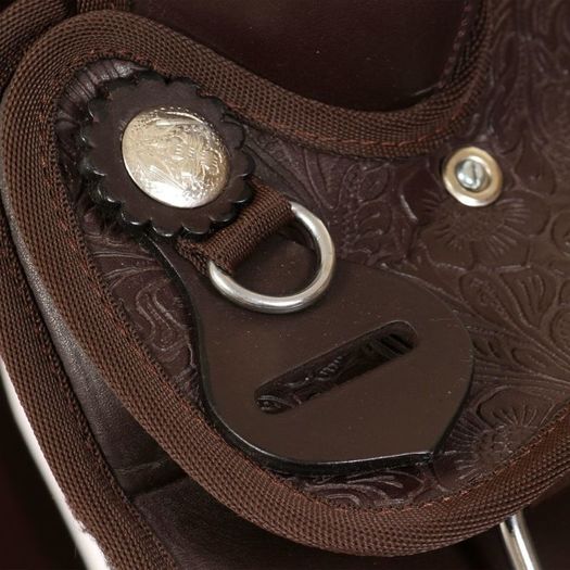 Western Saddle, Headstall&Breast Collar Real Leather Brown