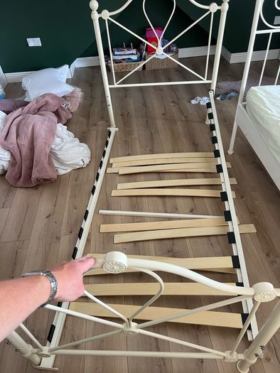 single wrought iron bed