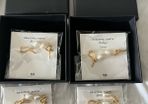 earrings gold pearl drop 4 pairs