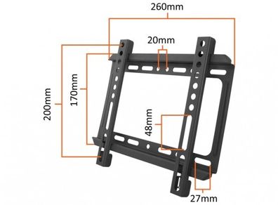 TV Wall Mount Flat Fixed 14" - 42"
