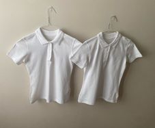 2 Lily & Dan white polo shirts (new) age 9-10