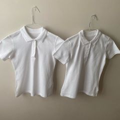 2 Lily & Dan white polo shirts (new) age 9-10