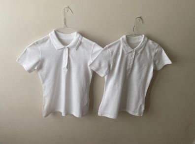 2 Lily & Dan white polo shirts (new) age 9-10