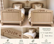 Pair of French country- style beds
