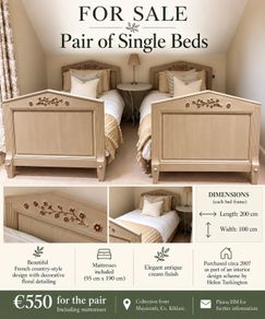 Pair of French country- style beds