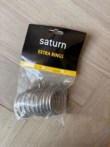 Saturn star brushed steel nylon lined curtain rings