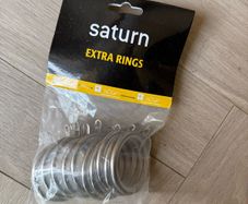 Saturn star brushed steel nylon lined curtain rings