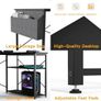 L Shaped Gaming Desk, 100x70 cm Computer Desk with Storage Bag, Office Desk Small Writing Table with Large Reversible Storage Shelves, Workstation for Study Play Work Home Office, Black Image 3
