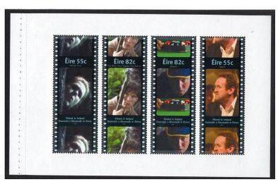 2008 Ireland Filmed in Ireland Booklet Pane featuring Bried Ni Neachtain, Colm Meaney, Pat Shortt & Cillian Murphy Mint Never Hinged (MNH). Hibernian HP184