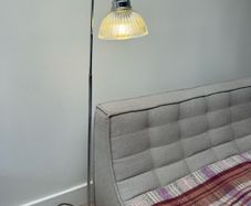 Modern Floor Lamp with reeded glass shade