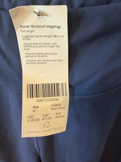 Sweaty Betty Power Gym Leggings - Size Medium & Full Length