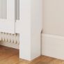 Radiator cover, slatted design, adjustable length 125-201 cm, MDF, White Image 4