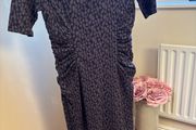Hobbs Fitted Dress with side Rucking - Size 12