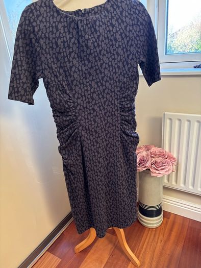 Hobbs Fitted Dress with side Rucking - Size 12