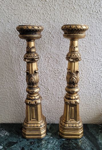 Vintage pair of neoclassical style candleholders