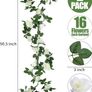 Huryfox Artificial Flowers Garlands - 2 Strand 230cm Long Artificial Flower Vines for Decorations, Faux White Rose Floral Arch with Realistic Design for Home, Garden, Indoor/Outdoor Weddings, Parties Image 2