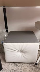 White Pedicure Pouffe / Salon Stool