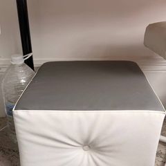 White Pedicure Pouffe / Salon Stool