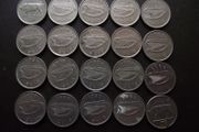 20 Irish 5 pence coins (1993-2000)