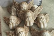 8 Cherub Angel Resting On Hands Wall Sculpture ,At 12.00 Euro EACH.