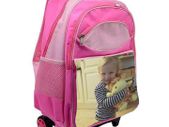 Personalised kids travel bag Pink with your own picture or photo / back to school stationery