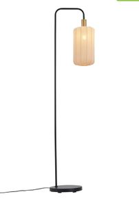 Japandi Floor Lamp with Gold and Beige Shade