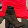 Black Suede Ankle Boots UK Size 4 Image 10
