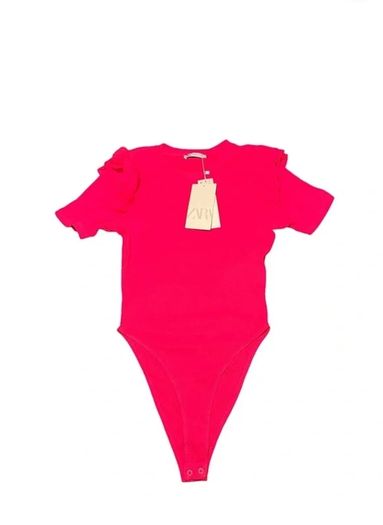ZARA Red Ribbed Bodysuit Size S / EUR 36