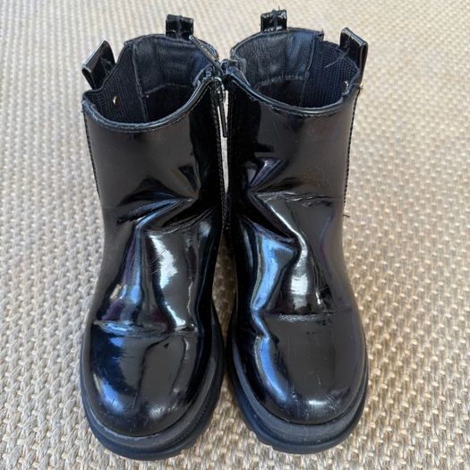 Patent black River Island boots