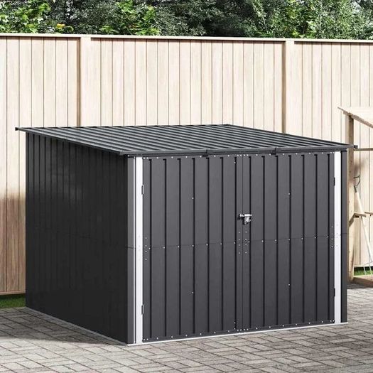 Bike Shed 3 pcs Brown 215 x 206 x 157 cm Metal
