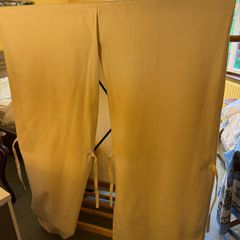 Fabric and wood clothes wardrobe