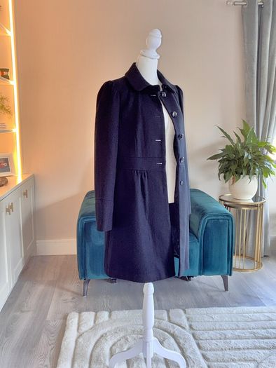 Ladies Black Peplum Coat from H&M Size: UK 12 / EU 40