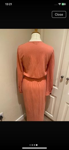 Massimo Dutti coral viscose mix dress size 8