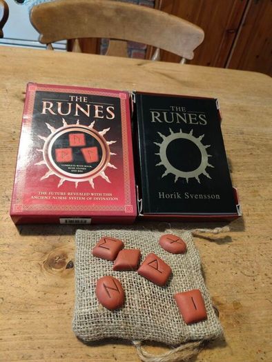 The Runes, The future revealed with this Ancient Norse system of Divination. New never used. Includes Book, Rune Stones and Bag.
