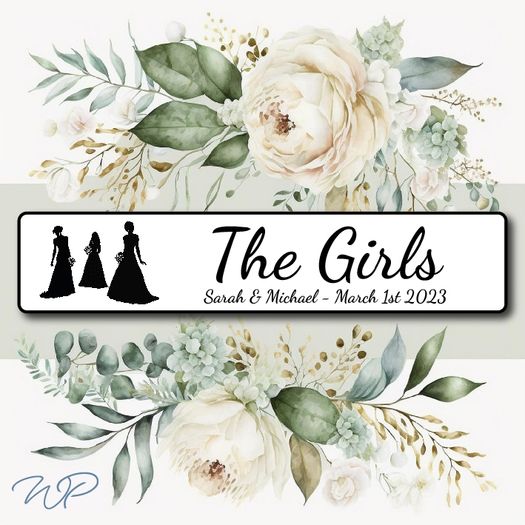 The Girls Wedding Number Plate - Mr Mrs Couple Name & Date