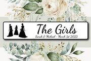 The Girls Wedding Number Plate - Mr Mrs Couple Name &amp; Date