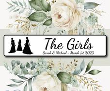 The Girls Wedding Number Plate - Mr Mrs Couple Name & Date