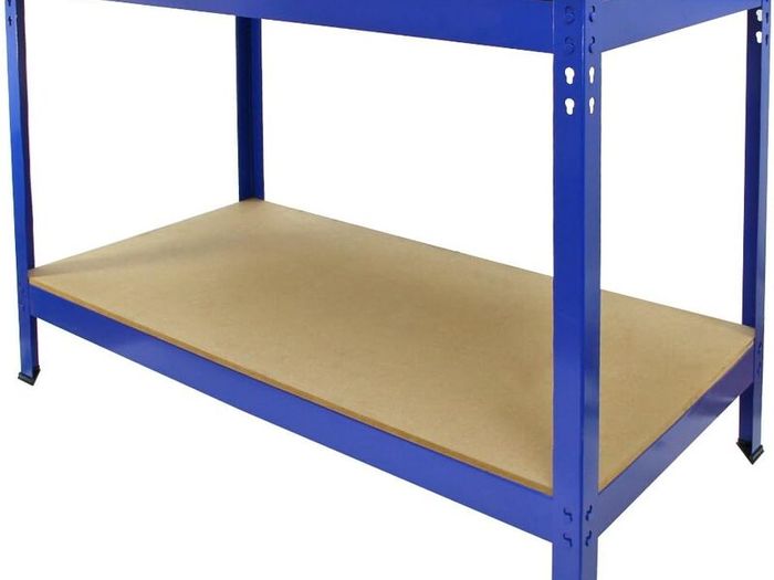 Workbench Garage Table Metal Storage Shelving DIY Tools Heavy Duty Work Bench Workshop Shed