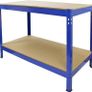 Workbench Garage Table Metal Storage Shelving DIY Tools Heavy Duty Work Bench Workshop Shed Image 6