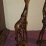 Pair of carved wooden Giraffes Image 2