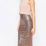 Crop Top Midi Sequin Skirt Bodycon Dress Size- 12 Image 4