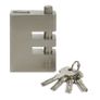 94mm Very Heavy Duty Armoured Nickel Plated E-type Chain Padlock 4 Keys Image 2