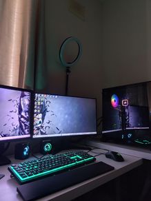PC Specialist Desktop Gaming PC with 2 Monitors