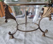 Art Nouveau style bowl in a brass stand