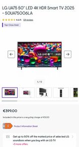 Lg 50" Led 4k Hdr Smart Tv 2025 - 50ua75006la