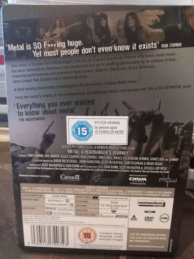 Metal: A Headbanger's Journey 2 Disc Dvd Steelbook Black Sabbath Lemmy Slipknot Rob Zombie Etc.