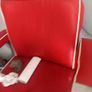 Beautiful red vintage Barbers chair with white piping Image 4