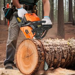 62 cc Gas Chainsaw, 20 inch petrol  Powered Chainsaw, 3.6 HP Power Chain Saw with Non-Slip Handle, petrol-Powered Chainsaws with Dual Fuel Tanks, For Wood Cutting, Tree Trimming, and Land Clearing