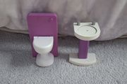 Barbie doll wooden furniture bathroom set