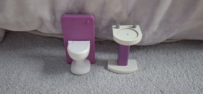 Barbie doll wooden furniture bathroom set